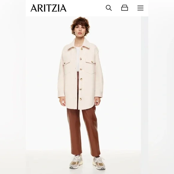 Aritzia Ganna Shirt Jacket Heather Bone - Picture 6 of 6